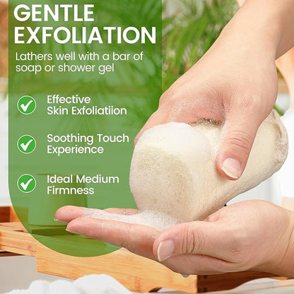 Natural Loofah Exfoliating Body Scrubber,5 Inches Organic Luffa,Real Green Glow Egyptian Shower Loofah Sponge Body Scrubber for Women and Men,Scratch-Free (5 Pack)
