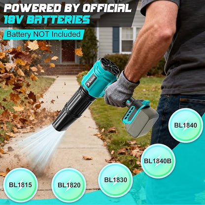 Cordless Leaf Blower Compatible for Makita 18V Battery(NO Battery), Mini Turbo Jet Blower with 2 Nozzles, Lightweight & One-Hand Use, for Patio Garage Yard Cleaning Car Dryer(Tool Only)