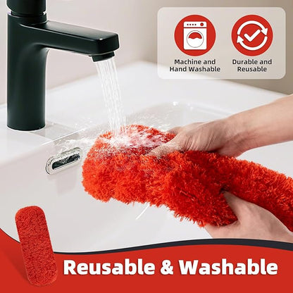 4 Pack Microfiber Reusable Duster Refills, Compatible with OXO Good Grips Microfiber Handle & MR.SIGA Lint Free Microfiber Duster, Washable Dusters Refill for Cleaning (NOT Include Handle)