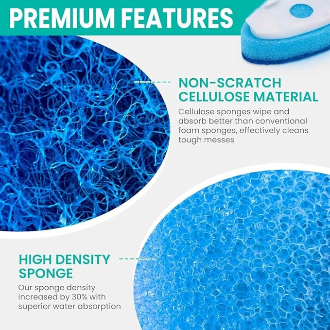 Non Scratch Dishwand Refill Heavy Duty Replacement Refills Sponge Heads 18pcs Soap Dispensing Scrubbers Set