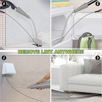 Sealegend 2PCS Dryer Vent Cleaner Kit with Guide Wire Vacuum Hose Attachment Brush Lint Remover Power Washer and Dryer Vent Vacuum Hose Grey