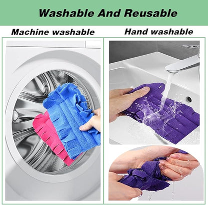 14 Pcs Duster Refill Fleece Refills for Swiffer, Hand Dusters Cleaning Reusable Duster Pads for Ceiling Fan, Washable Dusters for Window, Sofa and Flooring, Rainbow Colors