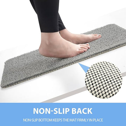 Hargiis Non-Slip Bathtub Mat, Anti Slip Shower Mat, Fast Drying Bathtub Mats, Foot Scrubber Mat, Anti Slip Mat for Tub, Floor, Bathroom, Kitchen, Home, Hotel (Grey 40"×28")