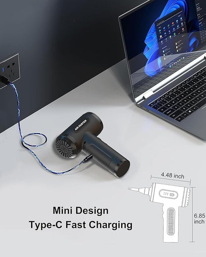 LIHAN Compressed Air Duster,Dust Cleaner for Car,Computer,Keyboard,Camera,Desk,Laptop,Mini Electric Blower for Yoga Ball,Balloon,Air Bed.