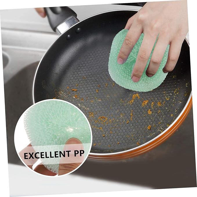 12pcs Multi-Functional Kitchen Cleaning for Dishware and Cookware Household Scouring for Pots and Bowls Random Colors Essential Cleaning Tools