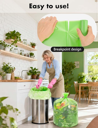 Trash bags 13 Gallon Biodegradable: Aievrgad Garbage bags for tall kitchen trash can liner, 50 count,Unscented, Heavy Duty, Thickened, for food/kitchen waste or Graden,green 50L