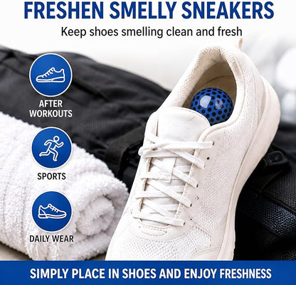 Knixmax Sneaker Deodorizer Shoe Freshener Balls, Odor Eaters for Shoes Boots Mules, Smell Eliminator Ball for Gym Gear Bags and Lockers, Cologne Scent, Pack of 6, Colorful