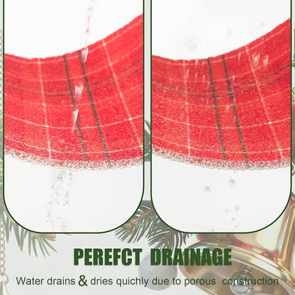 Hargiis Christmas Non-Slip Bathtub Mat, Anti Slip Shower Mat, Fast Drying Bathtub Mats, Foot Scrubber Mat, Anti Slip Mat for Tub, Floor, Bathroom, Kitchen, Home, Hotel (Holiday Plaid, 24"x16")
