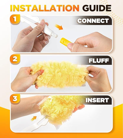 30 Count Heavy Duty Duster Refills for Swiffer, Multisurface 360° Larger Size Dusters with 4X Microfibers, Unscented Disposable Dusters for Cleaning Home, Blinds, Fans, Corners (Only Duster)
