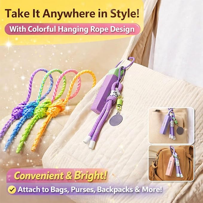 Elephant Kiss Stain Remover, 3-Second Stain Remover Pen for Clothes, 12ml On-the-Go Spot Cleaner, Double Head Instant Treater Sticks With Lanyard, Travel & Pocket-Sized (Purple)