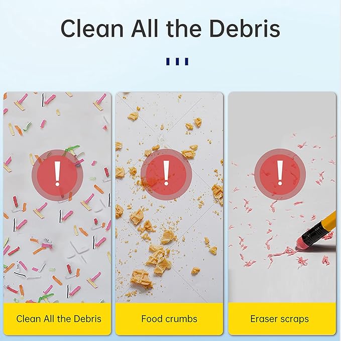 Mini Desktop Vacuum Cleaner Cute Cordless Table Dust Sweeper Cartoon Vacuum USB Rechargeable Battery Operated for Cleaning Dust Crumbs Hairs Scraps (Coral Blue)