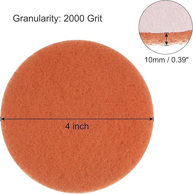 HARFINGTON 8pcs Drill Power Brush 4 Inch Tile Scrubber Scouring Pads 2000 Grit for Bathroom Kitchen Household Cleaning