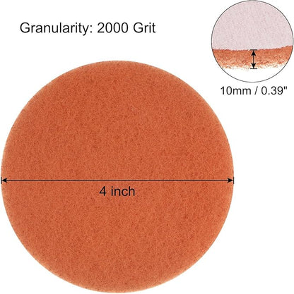 HARFINGTON 8pcs Drill Power Brush 4 Inch Tile Scrubber Scouring Pads 2000 Grit for Bathroom Kitchen Household Cleaning