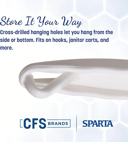 SPARTA Flo-Pac Grout Brush Detail Crevice Brush, Firm Chemical-Resistant Nylon Bristles with Angled Ergonomic Handle, Hanging Holes for Tile, Grout, Corners, Boxes, 8 Inches, White (Pack of 24)