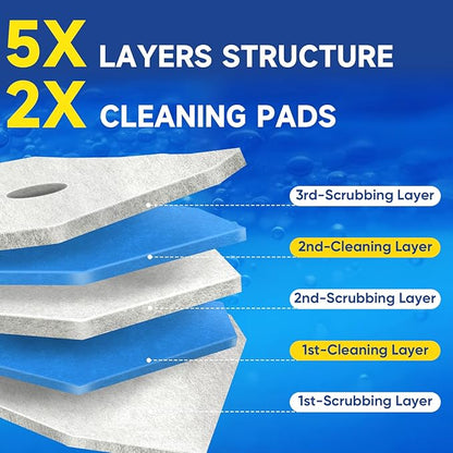 30Ct Aromative Toilet Brush Refills, Toilet Bowl Cleaner Refills, Double-Layer Cleaning Pads Added, Disposable Refill Heads for Toilet Bowl Cleaner Wands, 6 Flavors（Patented）