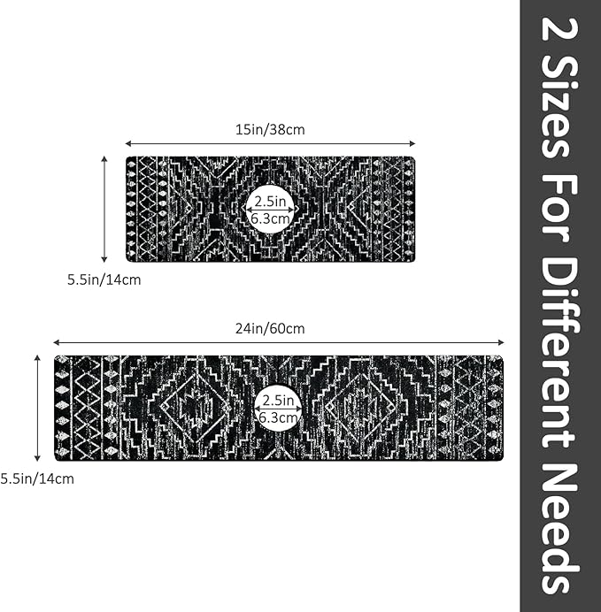 2PCS 15" X 5.5" Kitchen Sink Splash Guard Faucet Mat Aztec Super Absorbent Fast Drying Faucet Guard & Draining Mat Sink Splash Guard Behind Faucet for Kitchen, Bathroom