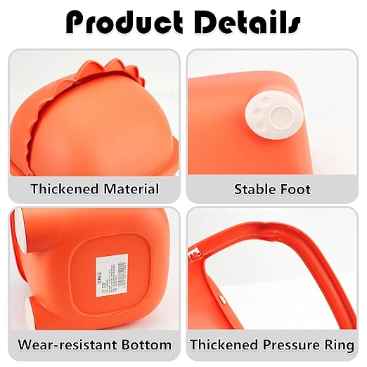 Mini Trash Can with Flip Lid, Cute Monster Desk Trash Garbage Can with 100 Trash Bags, Tiny Wastebasket Trash Can for Car, Home, Office, Kitchen, Tabletop, Bedroom, Bathroom (Orange)