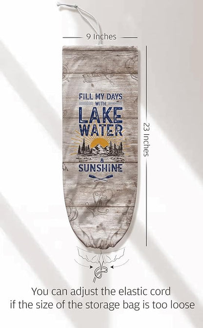 Lake Life Plastic Bag Holder Lake Themed Grocery Bag Holder Organizer Storage Cute Lake House Gifts