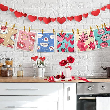 Swedish Dishcloths for Kitchen | 6 Pack Floral Reusable Paper Towels Washable | Swedish Dish Towels | Non-Scratch Cellulose Sponge Cloths | No Odor, Biodegradable Cleaning Cloths, Valentine's Day 3