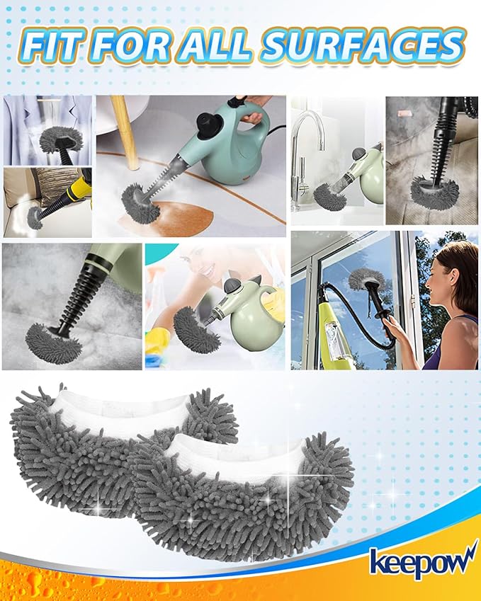 6 PCS Microfiber Cloth for Handheld Steam Shot Steam Cleaner Accessories Reusable Washable Steam Mop Pads Compatible with Bissell Steam Shot Omni Fit for Wagner Fit for McCulloch Steamer Attachments