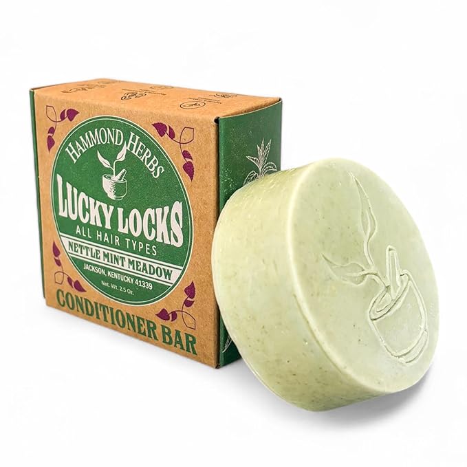 Lucky Locks | Pick Your Scent | Natural Conditioner Bar | Zero Waste Hair Care | Sulfate Free (Nettle Mint Meadow)