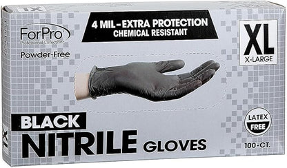 ForPro Disposable Nitrile Gloves, Chemical Resistant, Powder-Free, Latex-Free, Non-Sterile, Food Safe, 4 Mil