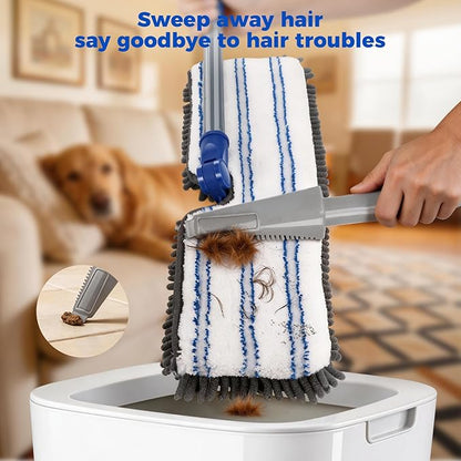 Masthome Microfiber Mops for Floor Cleaning,Dust Mop with 4 Reusable Pads,Flat Flip Mops for Wet & Dry Use,Professional Microfiber Mop for Hardwood, Laminate,Tile Floor Cleaning-1 Scraper
