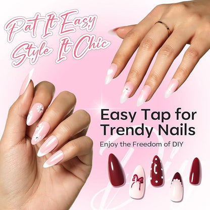 modelones Pat Paint Gel Nail Polish, 2 Colors Soak Off UV Patting Gel Polish Pigmented Colors for Ombre & Gradient & Blush Blooming & French Tip Nail Art, Ivory Blush