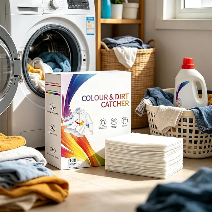 Color Guard Sheets for Laundry - 100 Count Dye Trapping Washing Accessories, Fabric Bleed Prevention Absorbent Paper, Garment Care Cleaning Companion | Clothing Protection Laundry Supplies for Residen