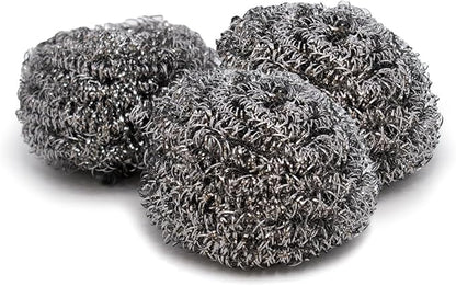 Pine-Sol Heavy-Duty Stainless Steel Scrubbers | Won’t Rust or Splinter | Scrub Sponges for Cast Iron, Oven Racks, Grills, 3 Pack