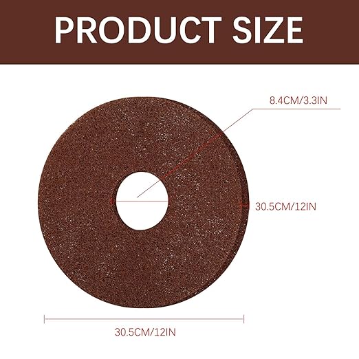 Scrubbing Disc for Oreck ORB550MC Orbiter Floor Machine,Orbiter Brown Scrub Pad Fits for Deep Cleaning and Stripping Hard Floors,12" Commercial Floor Scrubber Pad Fits for Heavy-Duty Cleaning,1 PCS