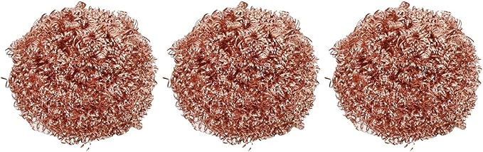 Copper-Plated Wire Sponge Balls 3-Pack, Sturdy Iron Wire Scourers For Effortless Cleaning Of Pots, Pans, Baking Trays, And Barbecue Grill Surfaces