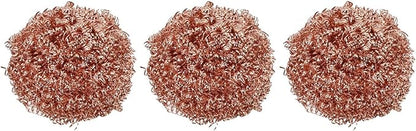 Copper-Plated Wire Sponge Balls 3-Pack, Sturdy Iron Wire Scourers For Effortless Cleaning Of Pots, Pans, Baking Trays, And Barbecue Grill Surfaces