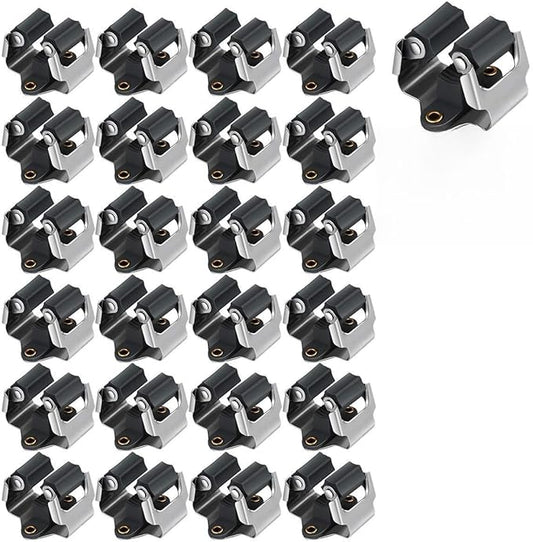 3-H 25 Pack Mop and Broom Holder Big Size Hanging 1 KG Extra,Broom Hanger Wall Mount for Hanging and Organizing Shove Rake Yard Tools in Shed Kitchen Laundry Room Bathroom Garden(Black)