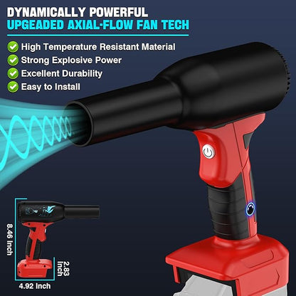 500W Cordless Air Duster for Milwaukee 18V M18 Battery, 400G High Power Wind Speed Compressed Air Blower, Rechargeable Electric Jet Dry for Keyboard PC Electronics Cleaning Replace Canned Air