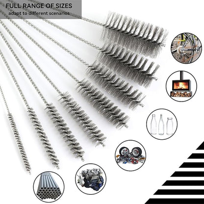 12 Inch Pipe Cleaning Brush Set with Stainless Steel Bristles, Steel Wire Tube Brush Kit for Auto Parts Polishing, Machining, Bottles, Tubes, Etc.（20mm-2pcs）