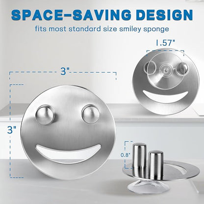 Discount Parts Direct Stainless Steel Sponge Holder For Scrub Daddy Mommy Sponge, Bathroom Kitchen Sink Caddy Organizer Storage with Suction Cup, Dishwasher Safe, Keep Sponge Dry, Silver, 1-Pack