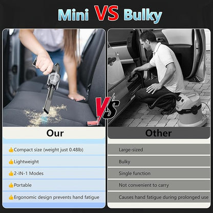 Compressed Air Duster and Vacuum, 2 in 1 210,000RPM Cordless Air Duster, 4-Gear Adjustable Mini Blower, Electric Air Duster for PC, Keyboard, Car, Home, Outdoors, Top Choice for Valentine's Day Gifts
