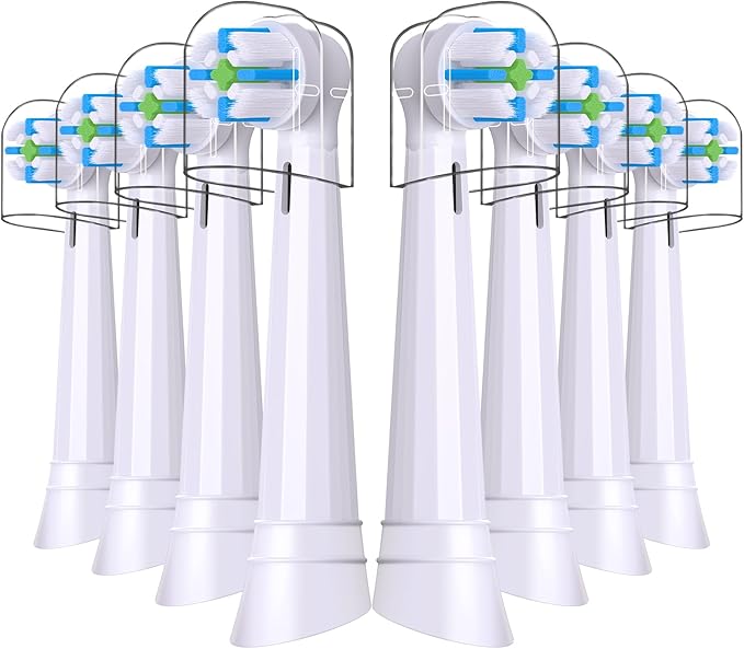 8 Pack IO Brush Head Compatible with Oral B IO 2/3/4/5/6/7/8/9/10/Deep Clean Electric Toothbrush, Replacement Heads Compatible with Oral B IO for Effective Cleaning (White)