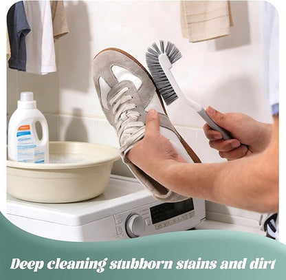 3-Piece Multi-Functional Cleaning Brushes Set - Shoe Brush, Laundry Brush, Scrub Brush for Bathroom, Toilet, Kitchen, Durable Bristles, Comfort Grip Handles