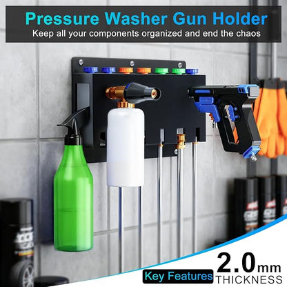 Pressure Washer Gun Holder, Foam Cannon Holder, Wall Mount Car Wash Accessories Storage Rack, Tool Storage Rack for Pressure Washer Gun, Foam Cannon (C-PWGH-F)
