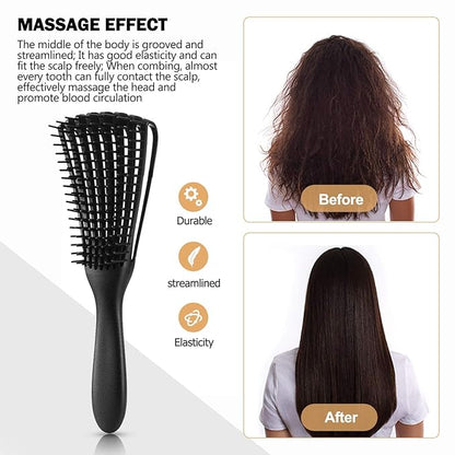 Detangling Brush for Afro America/African Hair Textured 3a to 4c Kinky Wavy/Curly/Wet/Dry/Oil/Thick/Long Hair, Hair Detangler for Beautiful Shiny Curls (3, Pink + Green + Black)