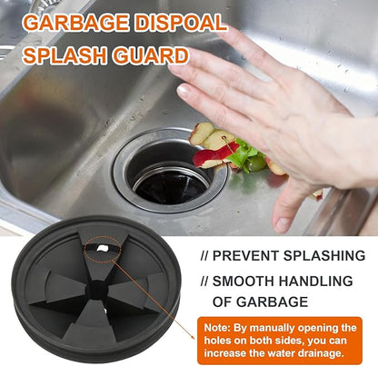 2Pcs 3 3/8" Garbage Disposal Splash Guard, Quiet Garbage Disposal Rubber Drain Insert, Sink Splash Guard QCB-AM Replacement for InSinErator Evolution Series, Removable Garbage Disposal Parts