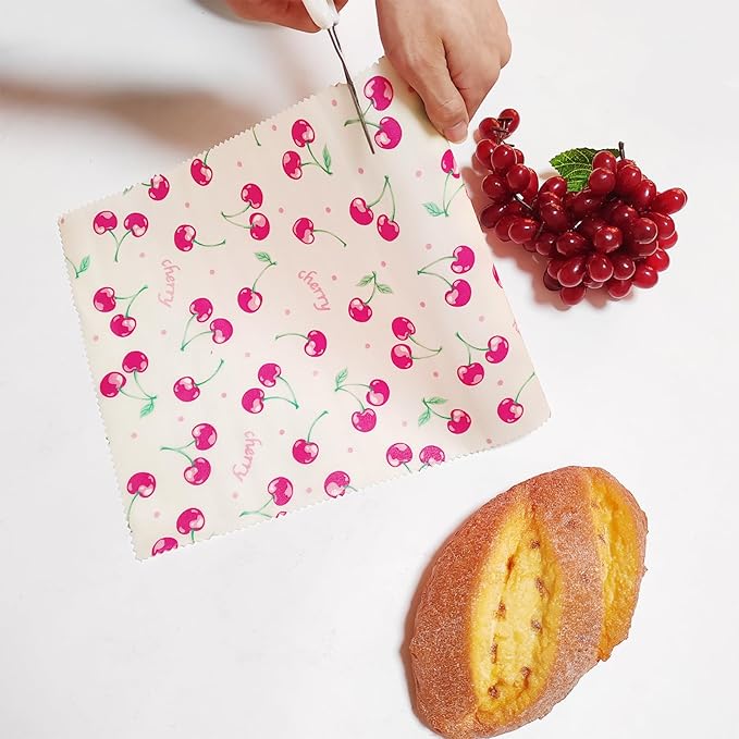 2 Roll Reusable Beeswax Wrap 10'' x 39'' Food Wrap Beeswax Paper Beeswax Food Wrappers Cotton Bread Sandwich Wrapper for Kitchen Storage Gifts