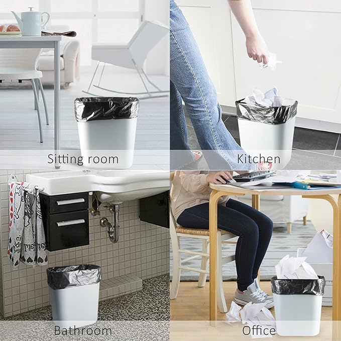 1.2 Gallon 160 Counts Small Trash Bags Garbage Bags, Bathroom Trash Can Bin Liners, Small Plastic Bags for home office kitchen, fit 5-6 Liter, 0.8-1.6 and 1-1.5 Gal, Black