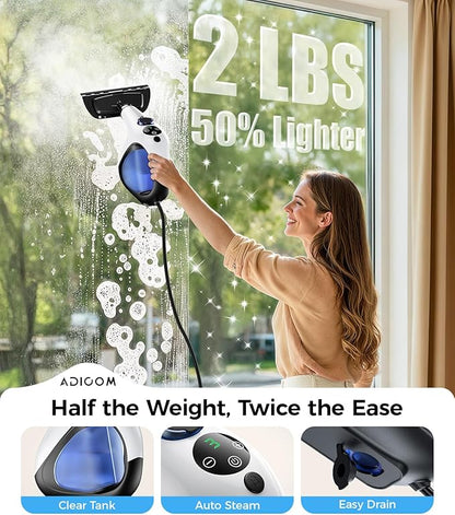 Handheld Steam Cleaner for Home 3s Instant Heat-Up No Need to Wait, Upgrade 2 LB Light Weight Easy Refill Portable Steamer Cleaner for Furniture Couch Grout Walls Kitchenware (White)