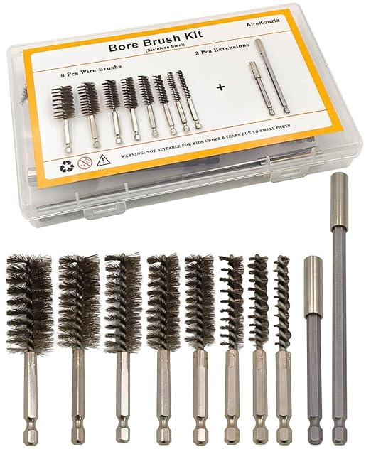 Wire Brush for Drill Set - 8 Types of Drill Wire Brush, Drill Stainless Steel Bore Brush Attachments for Cleaning Metal Fit for Power Drill(8, 10, 12, 15, 17, 19, 22, 25mm)