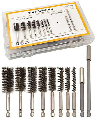 Wire Brush for Drill Set - 8 Types of Drill Wire Brush, Drill Stainless Steel Bore Brush Attachments for Cleaning Metal Fit for Power Drill(8, 10, 12, 15, 17, 19, 22, 25mm)