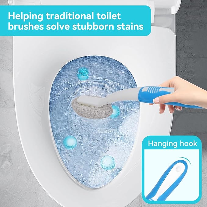 2PCS Toilet Cleaning Pumice Stone, Stains Hard Water Ring Remover Bathroom Cleaning Brushes Toilet Pumice Stone with Handle for Toilets, Bathtubs, Pool (2PCS)