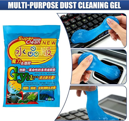 Craedli 2PCS Car Cleaning Gel, Universal Dust Cleaning Putty Gel Car Interior Cleaner Slime, Reusable Jelly Cleaner Auto Detailing Tool for Air Vents, Cup Holders & Keyboards, Clean Supplies (Blue)
